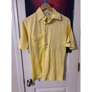 Pickering Active Sportswear Yellow Cotton Polo Shirt Men's Size M Golf 80s